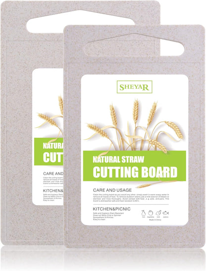 Cutting Board for Kitchen, Wheat Straw Fiber Cutting Board, Dish Washer Safe, w/Juice Grooves for Meat, Veggies, Easy Grip Handle, Non-slip Surface Eco-friendly Serveware Accessories （10‘x6.3’）