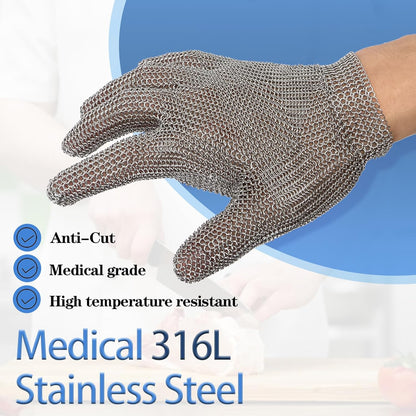 Top grade cut resistant stainless steel mesh chainmail gloves for butchering, protective gloves
