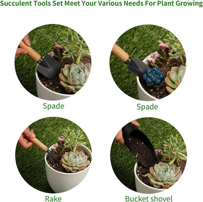 5Pcs Succulent Tools,Mini Garden Tools,Pruning Scissors as Plant Accessories, Gardending Hand Tools Kit for Seedling Soil,Caring Succulent,Houseplent,Bonsi,Gifts for Woman and Man