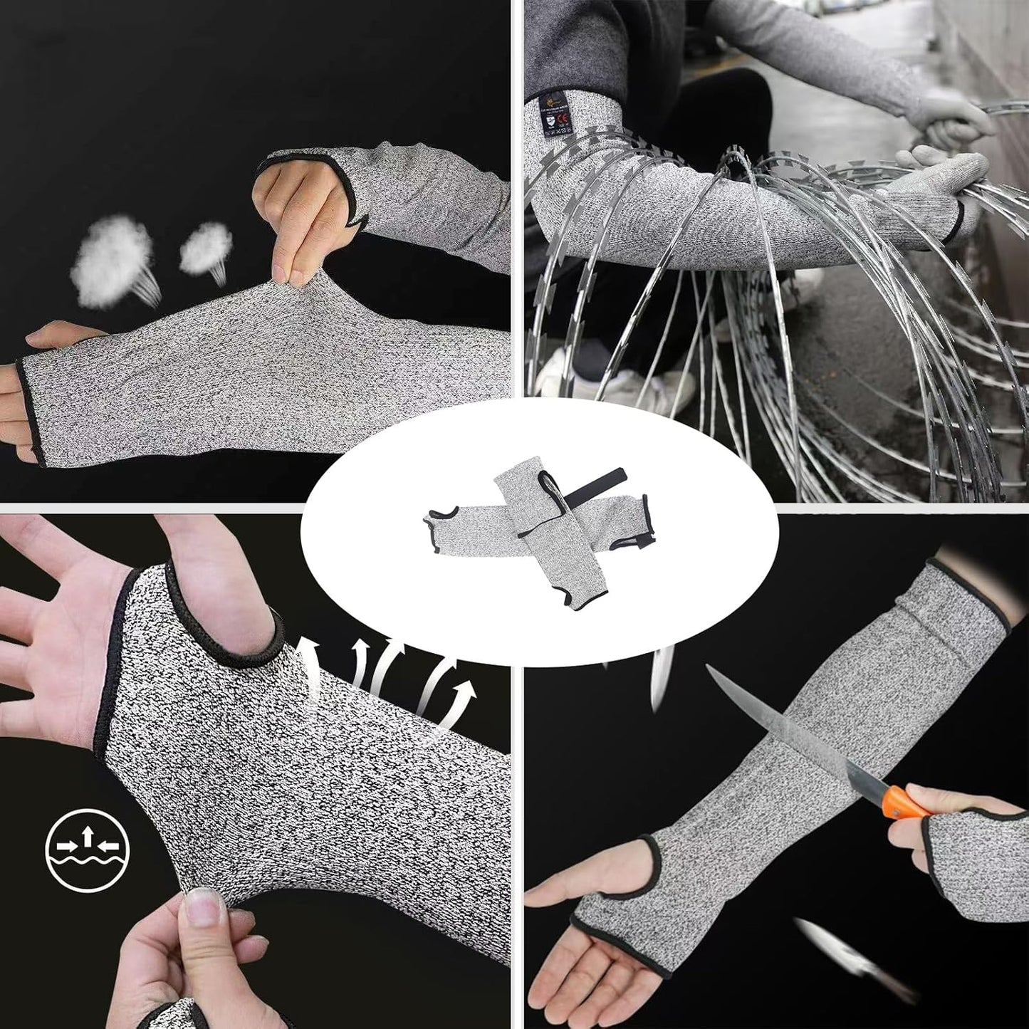 Cut Resistant Farmers Sleeves, Arm Burn Protection Sleeve for Thin Skin and Bruising, Arm Guards for Men Women