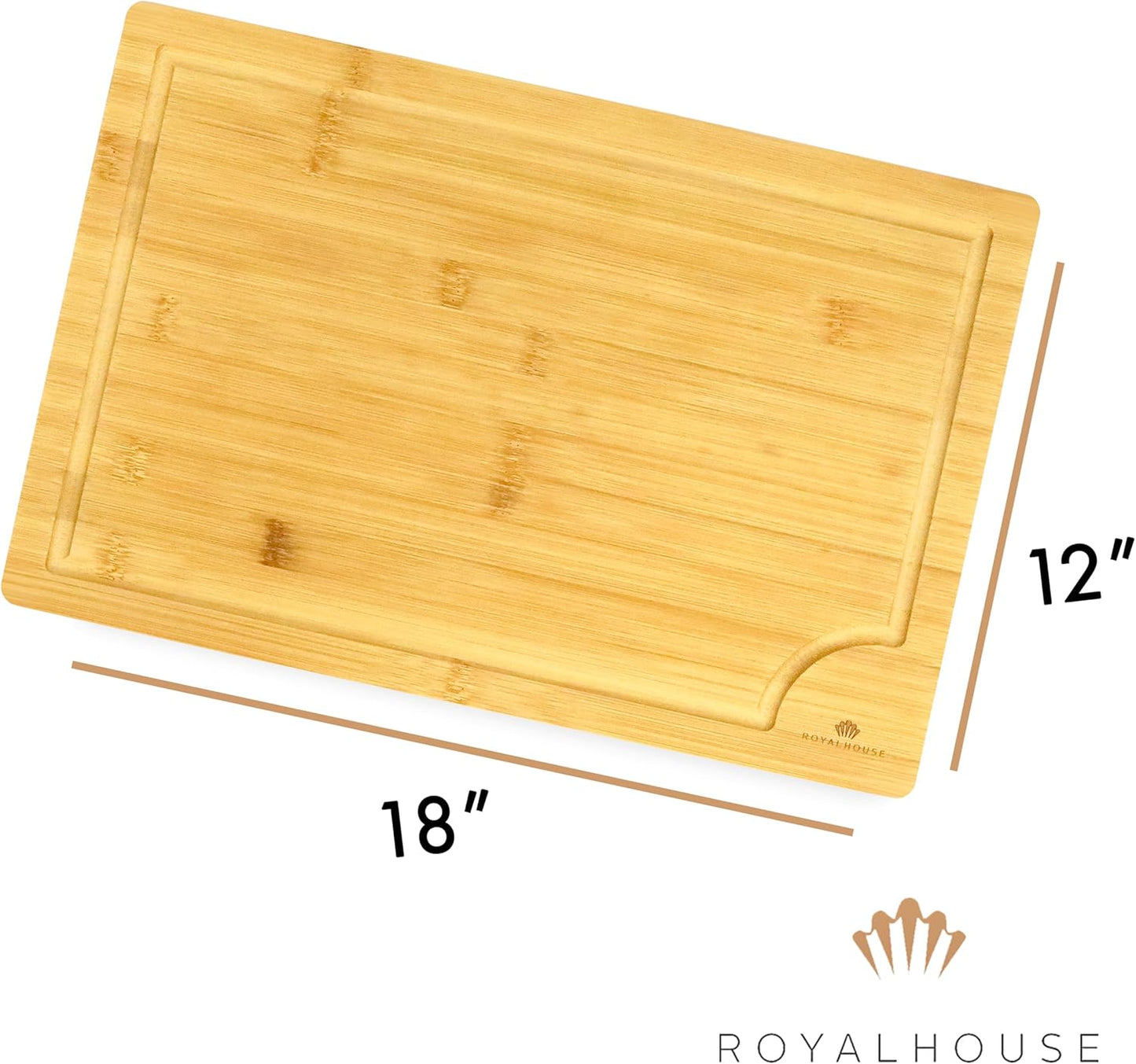 Large Cutting Board, 15x10x0.5 Bamboo Cutting Boards for Kitchen with Juice Groove and Kitchen Chopping Board for Meat Cheese board Heavy Duty Serving Tray,
