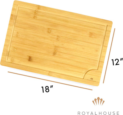 Large Cutting Board, 15x10x0.5 Bamboo Cutting Boards for Kitchen with Juice Groove and Kitchen Chopping Board for Meat Cheese board Heavy Duty Serving Tray,