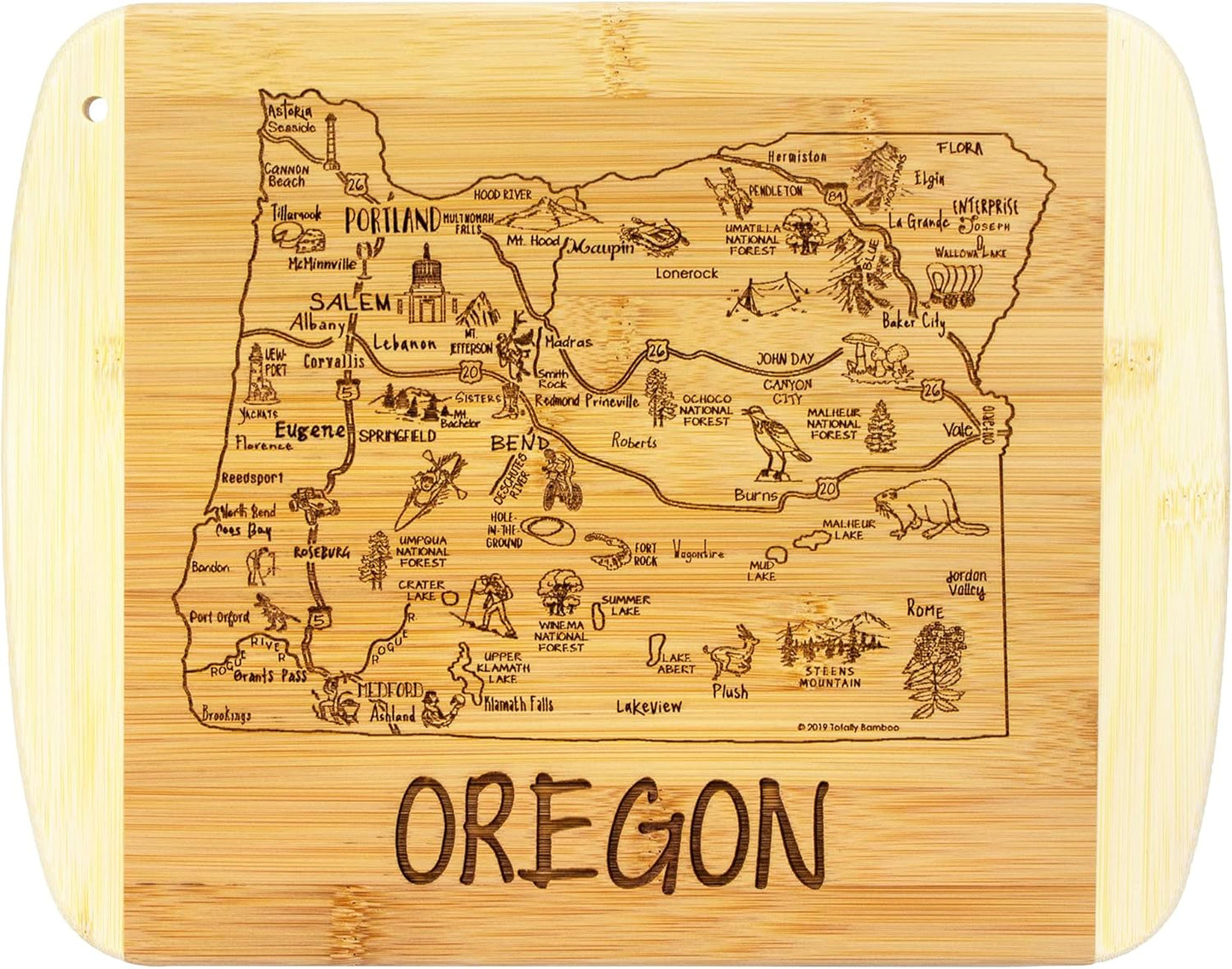 Totally Bamboo A Slice of Life New Jersey State Serving and Cutting Board, 11" x 8.75" - Colors A