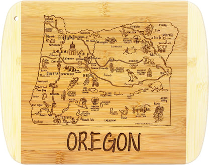 Totally Bamboo A Slice of Life New Jersey State Serving and Cutting Board, 11" x 8.75" - Colors A