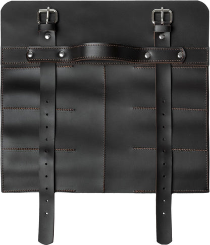 Leather Folding Knife Display Roll Organizer for 6 Pocket Knives Case, Pocket Knife Storage Holder, Knives Collection Holder Pouch Bag VR6BL
