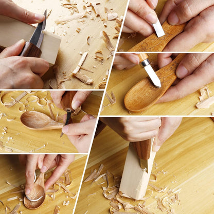 26-in-1 Wood Carving Kit with Detail Wood Carving Knife, Whittling Knife, Wood Chisel Knife, Gloves, Carving Knife Sharpener for Spoon, Bowl, Kuksa Cup (26PCS)