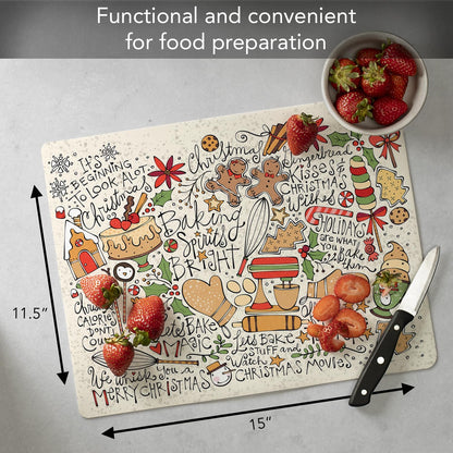 Cut N' Funnel Farmhouse Fall Designer Flexible Cutting Board Mat 15" x 11.5" Made in the USA Decorative Flexible Easy to Clean