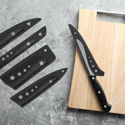 PATIKIL Plastic Safety Knife Cover Sleeves for 7" Boning Knife 7.5 x 1.9 Inch (LxW), 5 Pack Knife Blade Guard Protector Universal Kitchen Knife Sheath for Kitchen Bar, Black