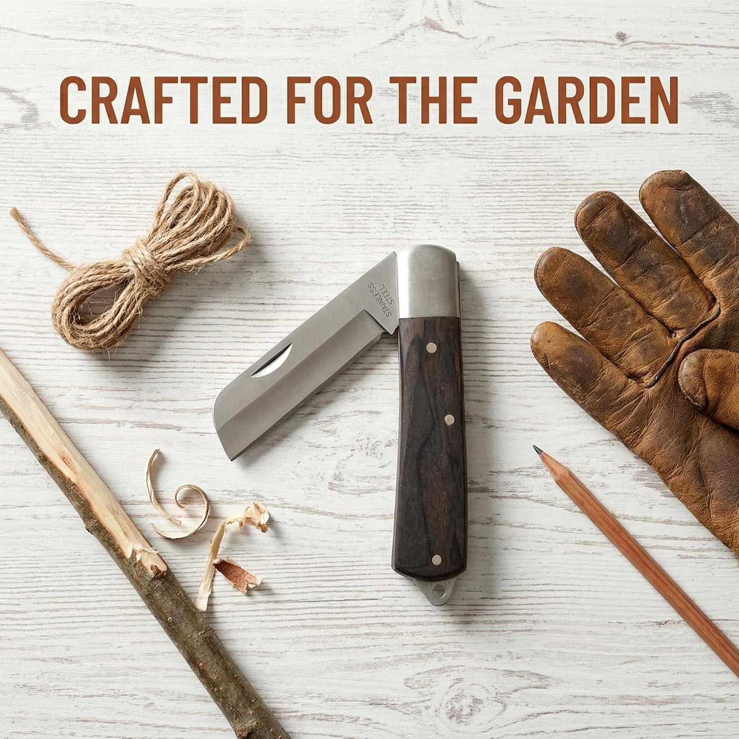 Professional Pruning & Grafting Knife - 3.5 Inch Sharp Stainless Steel Blade, Gardening, Budding, Mushroom Harvesting & Outdoor Use (model-E)