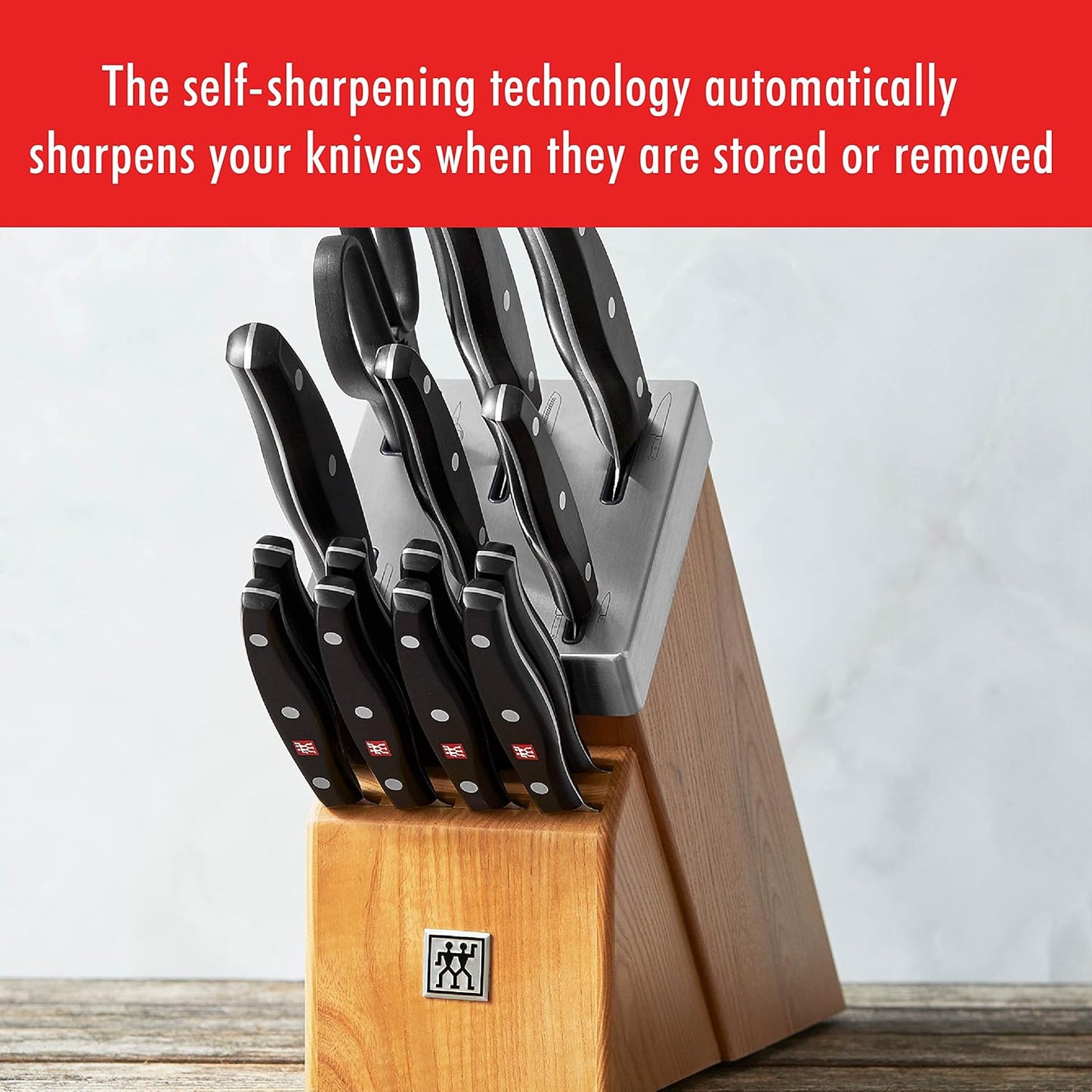 ZWILLING TWIN Signature 15-pc Self-Sharpening Knife Block Set - Brown