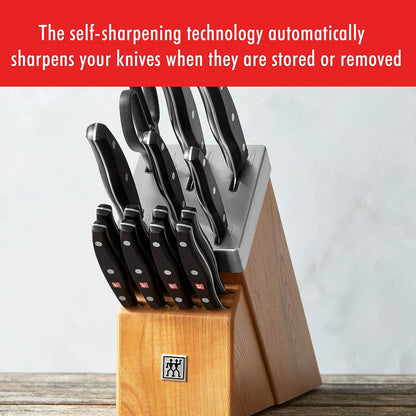 ZWILLING TWIN Signature 15-pc Self-Sharpening Knife Block Set - Brown