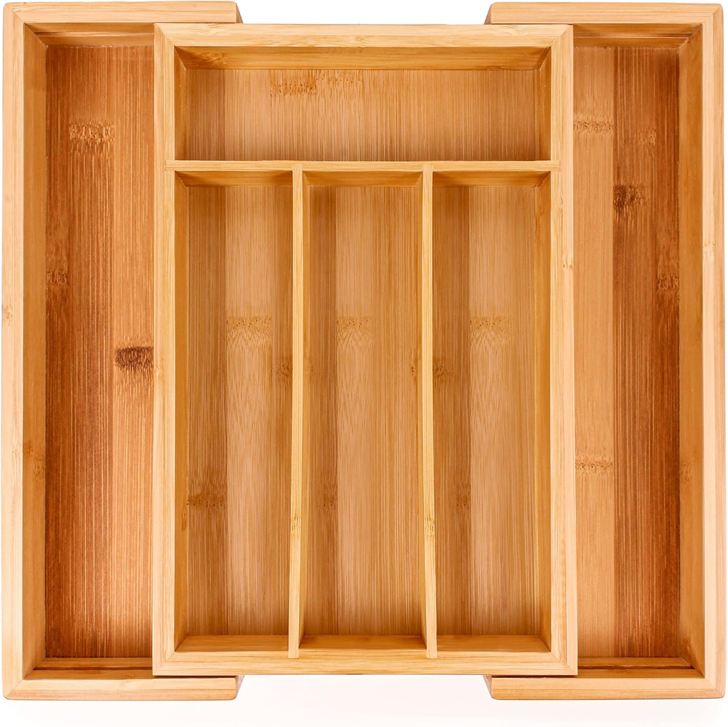 BergHOFF Bamboo 6-Slot Expanding Flatware Organizer Expandable Fits Most Kitchen Drawers
