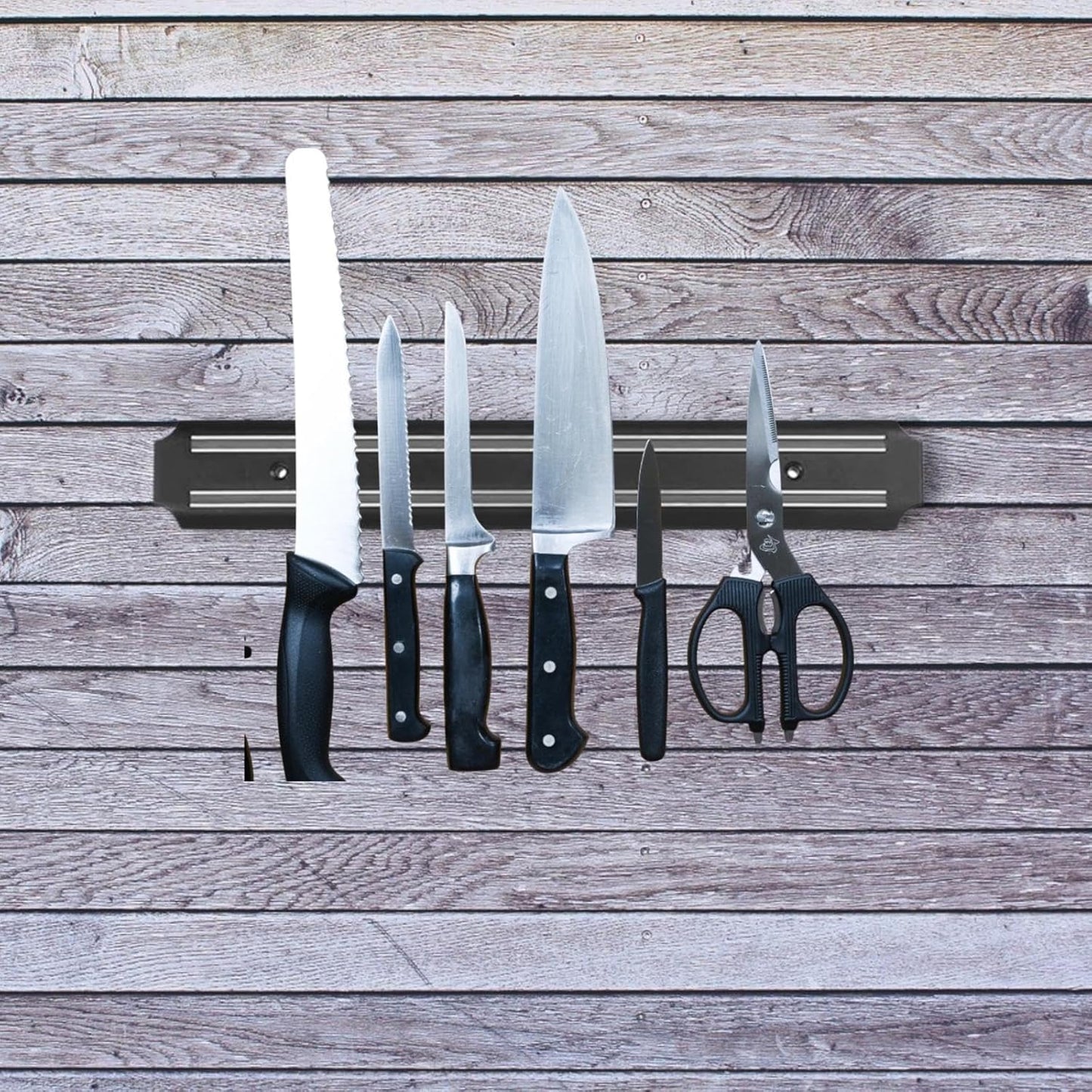 Generic Magnetic Knife Strip| 15.9 Inch Wall Mounted Knife Holder| Modern Black Knife Display Case for Walls