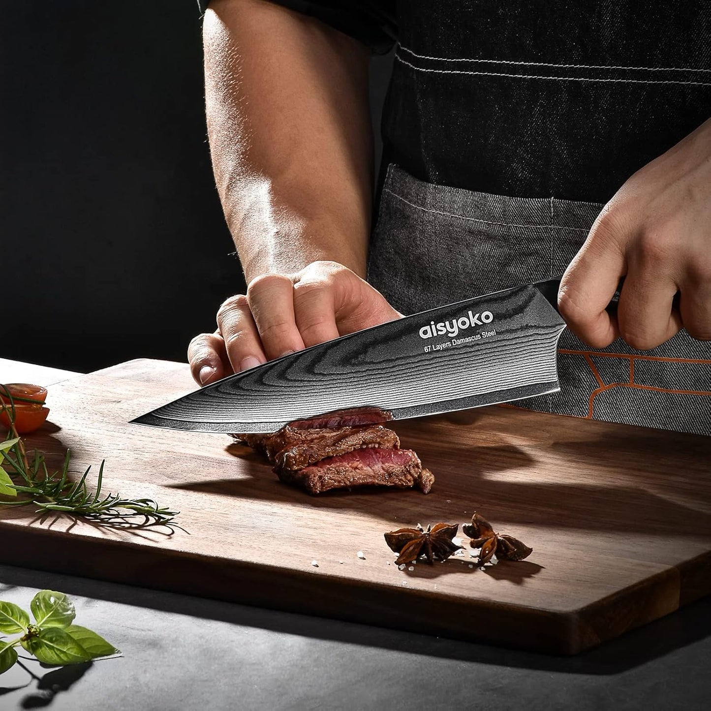 aisyoko 4.5 Inch Paring Knife, Damascus Steel Chef Knife with Ergonomic G10 Handle, VG10 High Carbon Steel, Professional Kitchen Knife for Fruit Vegetable Carving, Ultra Sharp Blades