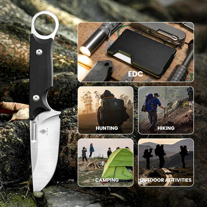 Kizer Cabox Fixed Blade Knife, 3.36" D2 Steel Fixed Blade Hunting Knife G10 Handle with Sheath, Survival Camping Knives 1048A3