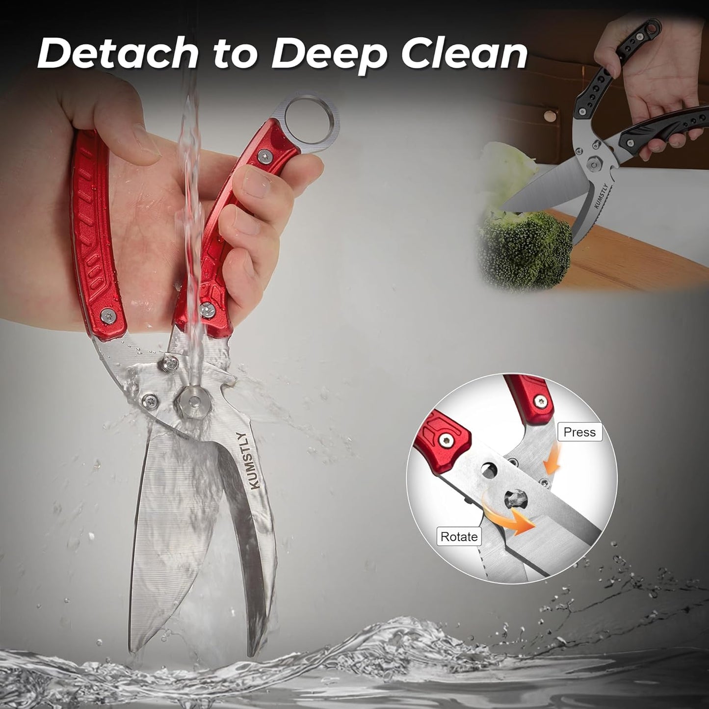 Kitchen Scissors All Purpose Kitchen Shears Heavy Duty for Cutting Chicken, Turkey, Meat, Bones, Vegetables Stainless Steel Spatchcock Shears Multipurpose Food Scissors