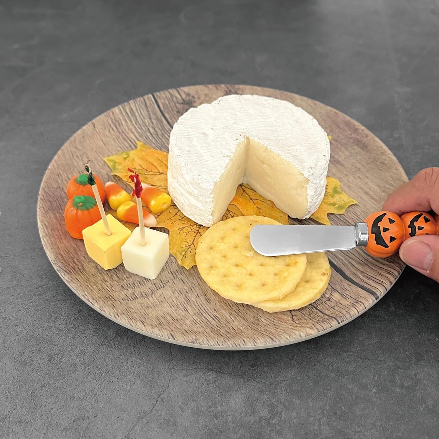 Supreme Housewares Harvest Cheese Spreaders, Hand-Painted Resin Handles with Stainless Steel Blades for Spreading Cream Cheese, Butter, and Jam, Assorted Thanksgiving Designs, Set of 4