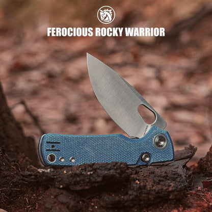 Vosteed EDC Knife, 2.99" 14C28N Steel Wider Blade, Green Micarta Handle Top Liner Lock, Folding Pocket Knives with Clip for Men & Women, Survival Camping - Porcupine A2603