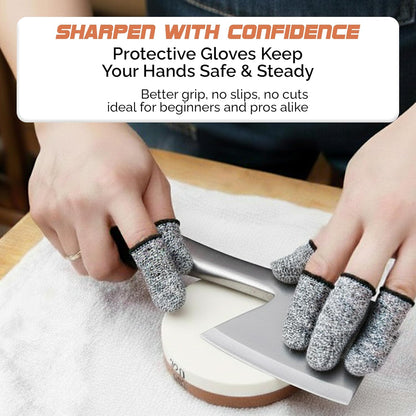 Premium Knife Sharpening Stone Set – Dual Grit Whetstones (400/1000 & 3000/8000), Leather Strop, Flattening Stone, Bamboo Base, Non-Slip Bases & Angle Guide for Kitchen, Chef & Hunting Knives