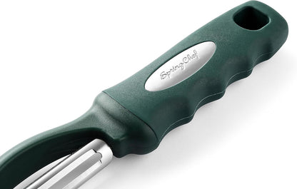 Spring Chef Premium Swivel Vegetable Peeler, Soft Grip Handle and Ultra Sharp Stainless Steel Blades - Perfect Kitchen Peeler For Veggie, Fruit, Potato, Carrot, Apple - Black