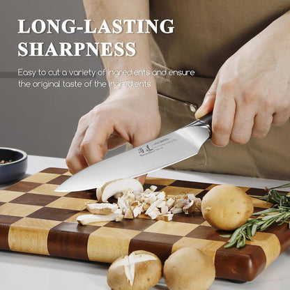 SHANGDAO 7 Inch Japanese Santoku Chef Knife, VG10 Stainless Steel Kitchen Cooking Knife with Pakkawood Handle Gift Box