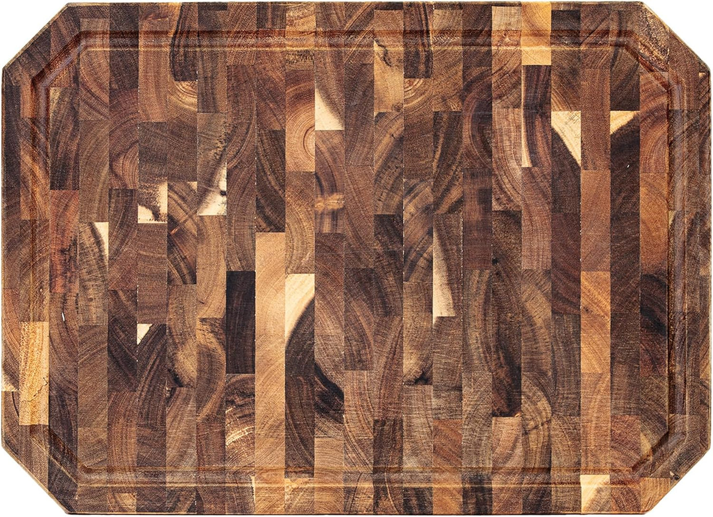 Utoplike Large Acacia Wood Cutting Board 22" x 16", End Grain Butcher Block with Juice Groove and Handles, Reversible Chopping Board for Meat, Vegetables, and Cheese, Thick 1.4"