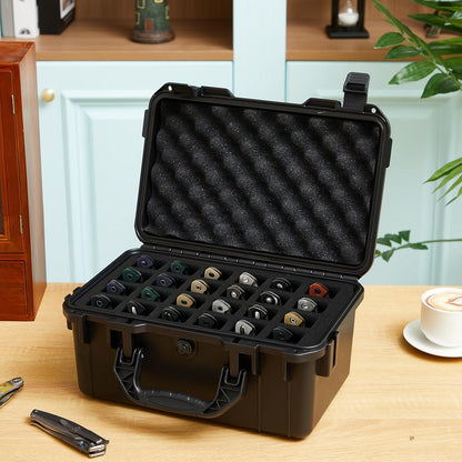 Bucherry 40 Folding Knife Case Waterproof Pocket Knife Holder Hard Sided Knives Storage Box Lockable Protective Travel Storage Organizer for Folding Knives Collection, Green
