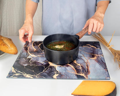 Kitchenville Glass Cutting Board 20”x16”: Tempered Glass Kitchen Counter Protector - Durable- Scratch-Resistant, Heat-Proof - Clear Design