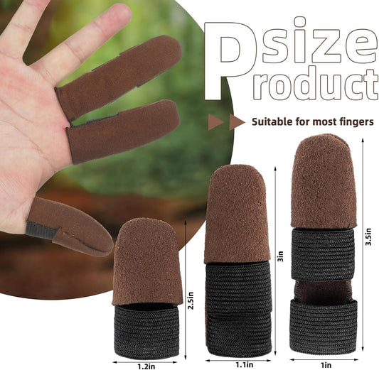 Aliceset 3 Pcs Thumb and Finger Guards for Wood Carving 3 Size Durable Leather Finger Protectors for Crafting Woodworking Kit, Comfortable Fit for All Hand Sizes