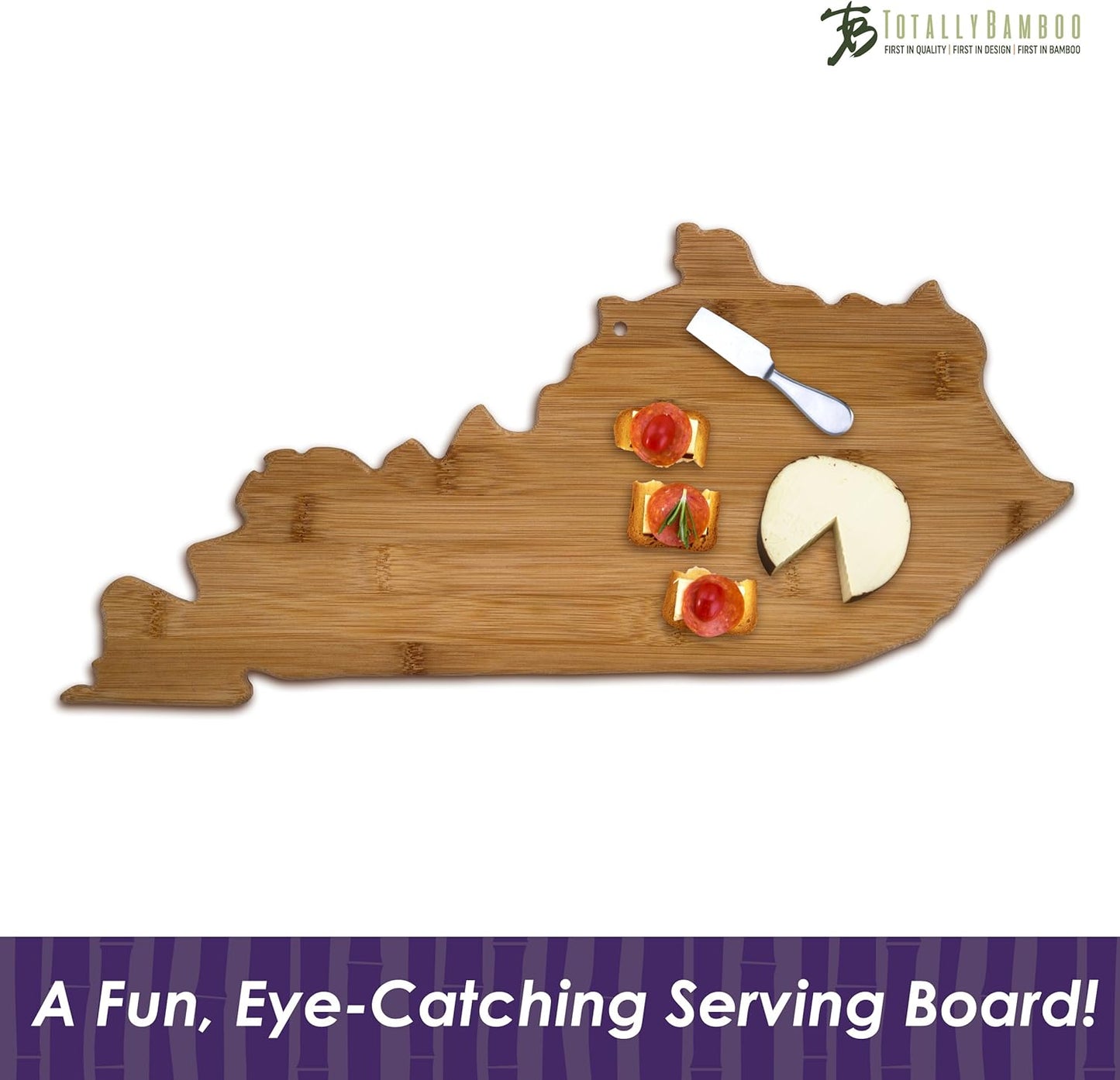 Totally Bamboo Oklahoma State Shaped Bamboo Serving and Cutting Board