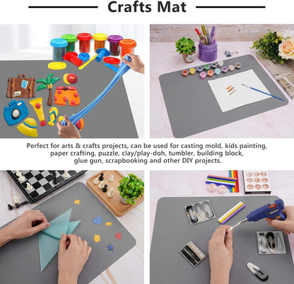 Gartful 2 Pack Silicone Crafting Mats, 15.7" x 11.8" Silicone Mat for Crafts, Large Heat Resistant Sheet for Jewelry Casting, Epoxy Resin, Painting, Counter Table Protector, Placemat, Nonstick, Black