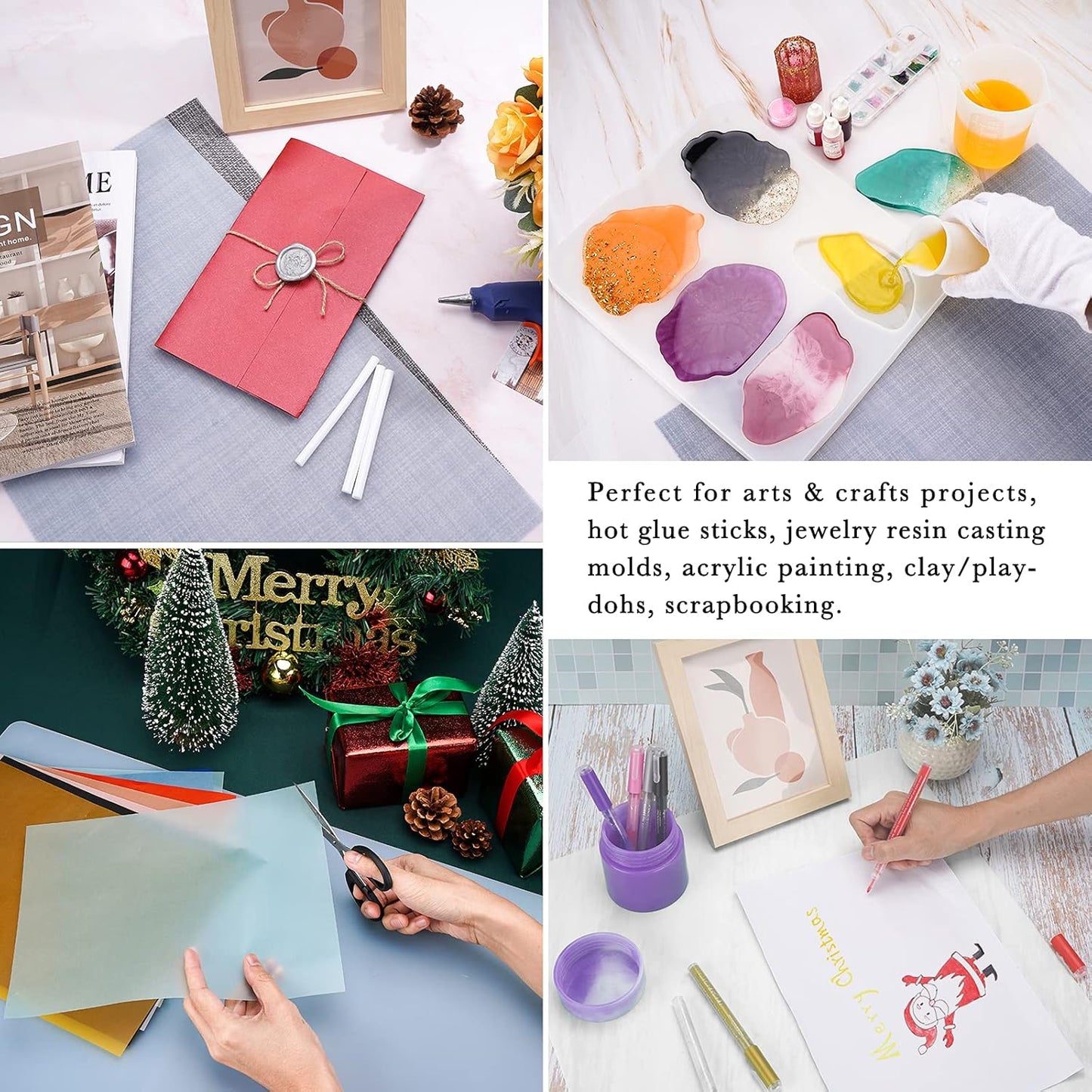 Gartful Extra Large Transparent Silicone Mat, Countertop Protector, 25.2 x 17.7 inches Silicone Sheet for Crafts Resin Jewelry Casting Mat Pad Nonstick Table Placemat