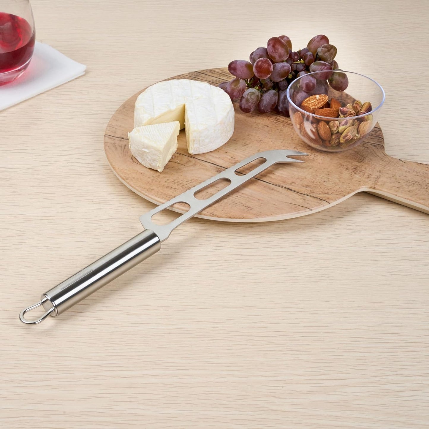 Restaurantware Stainless Steel Cheese Knife - 6 Pack - German Standard Soft Cheese Slicer with Non-Stick Blade, Forked Tip For Serving - Multi-Use Cheese Server, Knife for Tomato, Butter