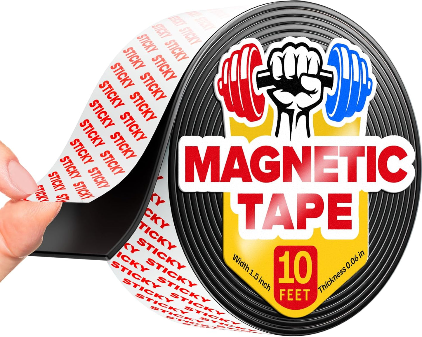 X-Bet Magnet Magnetic Strips with Adhesive Backing - Magnetic Tape for Crafts - Tool and Knife Magnet Strips for Kitchen, Garage and Garden - Adhesive Magnetic Tool Holder Strip for Wall(6 Pieces)