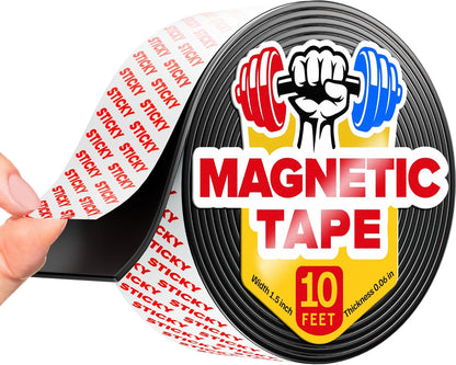 X-Bet Magnet Magnetic Strips with Adhesive Backing - Magnetic Tape for Crafts - Tool and Knife Magnet Strips for Kitchen, Garage and Garden - Adhesive Magnetic Tool Holder Strip for Wall(6 Pieces)