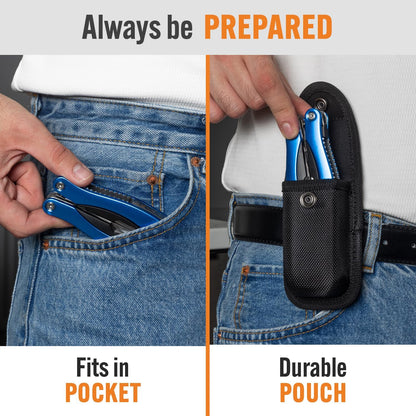 15-in-1 Multitool Pocket Knife, Multipurpose Stainless Steel All In One Tool for Camping Hiking Survival Travel Home - Portable Heavy Duty Folding Utility Multi Tool with Self-Locking