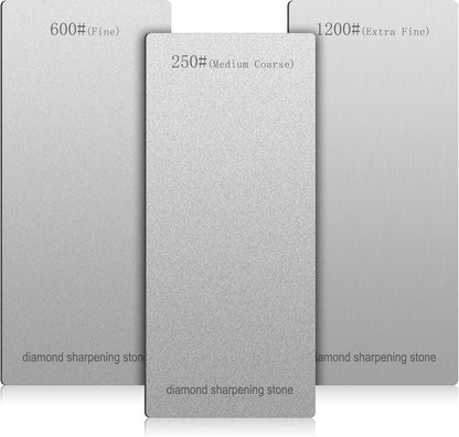 3 Pieces Diamond Sharpening Stone Diamond Knife Sharpener Plate Honing Whetstone for Kitchen Sharpening Dull, Blunt or Tired Edges (250/600/ 1200 Grit)
