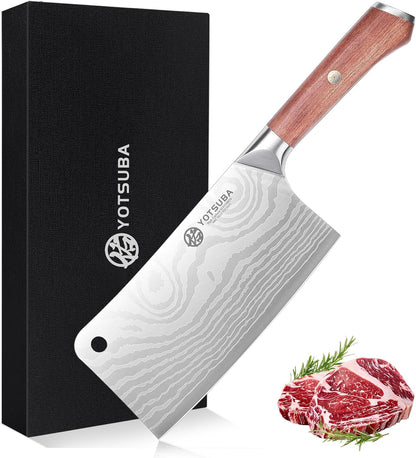 YOTSUBA Carving Knife and Fork Set, Meat Cutting Knife, Razor-Sharp German Stainless Steel Knives Fork Set with Ergonomic Wood Handle, Slicing Knives for Meats, BBQ & Vegetables