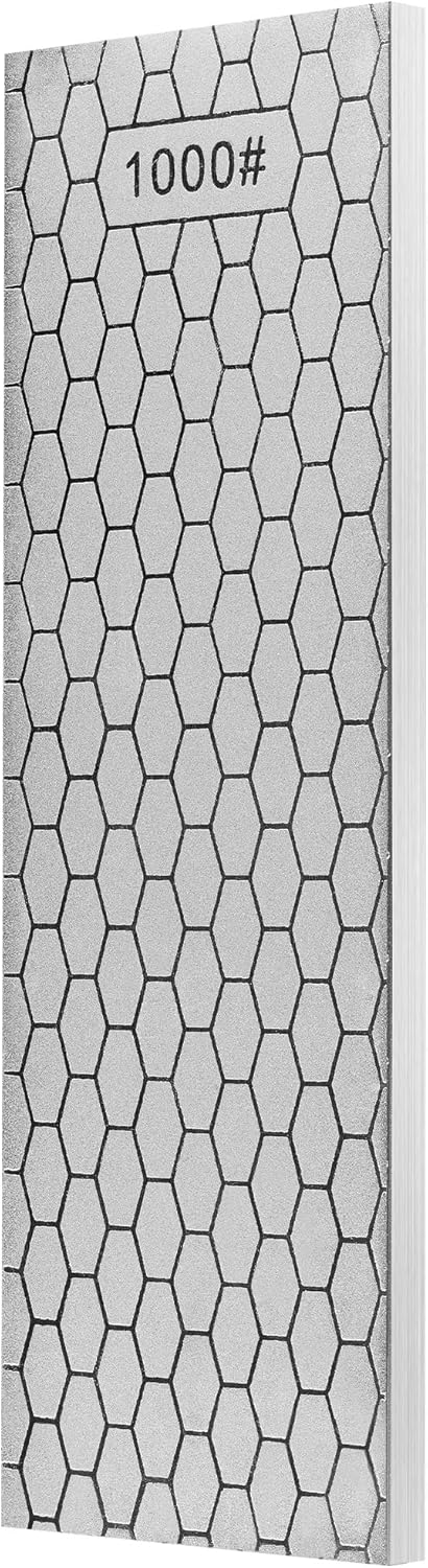 S SATC Diamond Sharpening Stone 2 Side Grit 400/1000 Diamond Plate Honing Stone 8-inch Hone Sharpener White