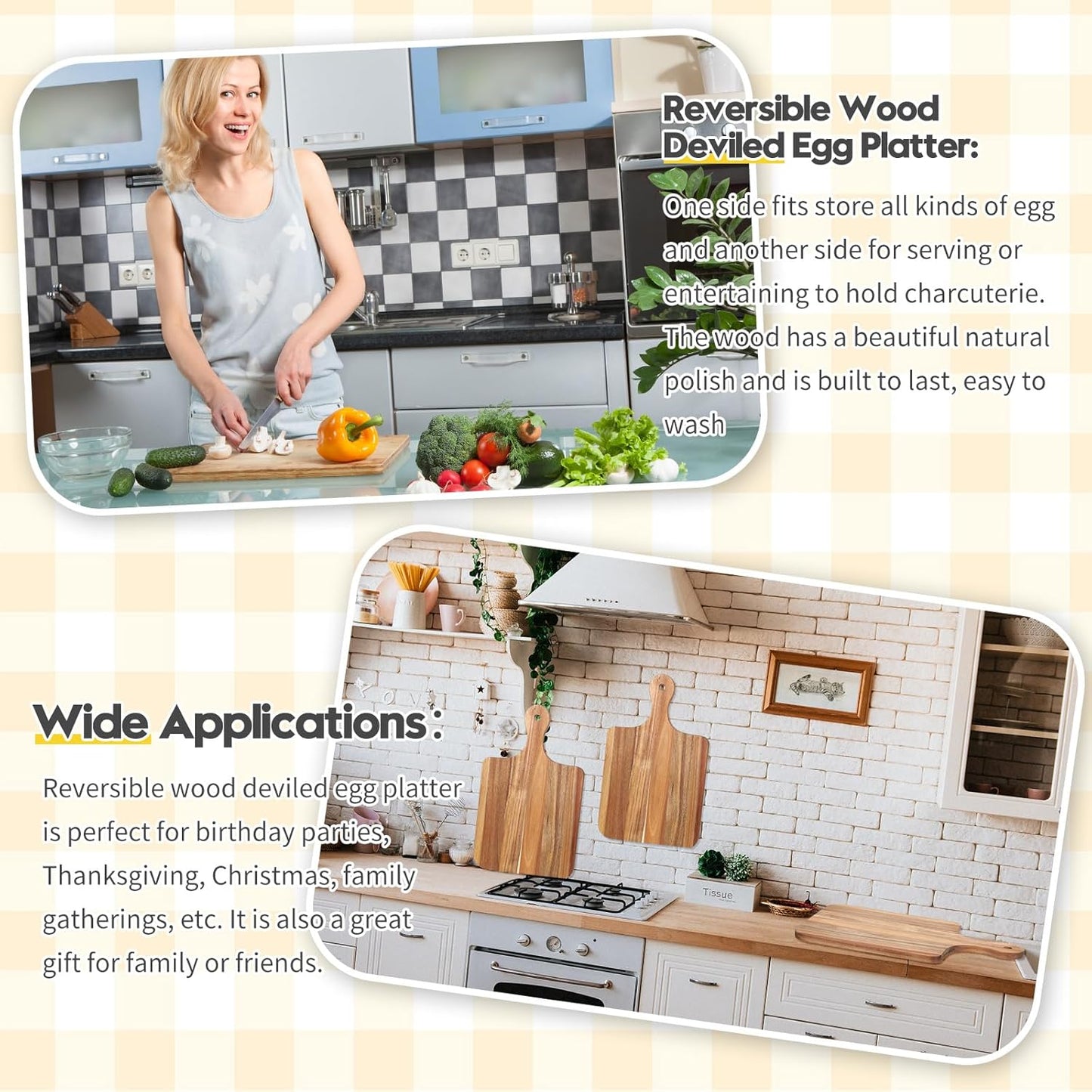 Didaey 6 Pcs Cutting Board Bulk Kitchen Thicken Chopping Platter with Handles Wooden Charcuterie Serving Trays Blank Wood Boards for Engraving Wedding Housewarming(Acacia Wood,11 x 5 Inch)