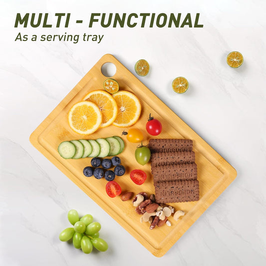 2 Pack Small Bamboo Wood Cutting Board for Kitchen 8.6" x 6" Mini Wooden Charcuterie Boards Lightweight Chopping Board Non Toxic Serving Board Tiny Chef Set Camping Fruit Lemon Sandwich Cheese Board