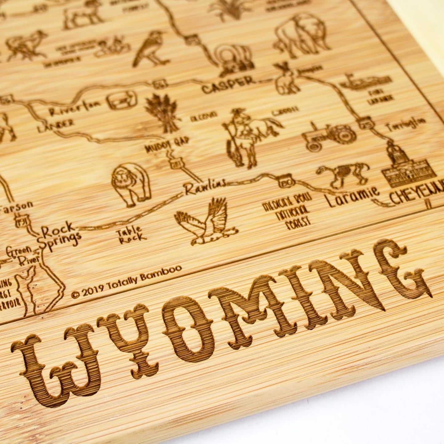 Totally Bamboo A Slice of Life New Jersey State Serving and Cutting Board, 11" x 8.75" - Colors A