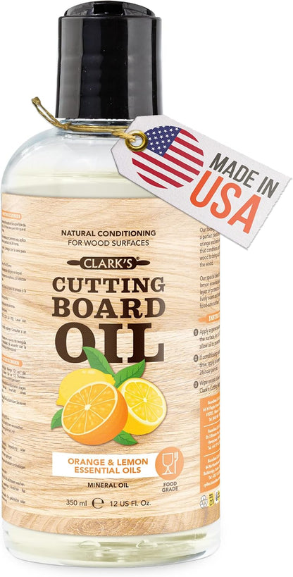 CLARK'S Cutting Board Oil - Coconut Extract Oil for Cutting Board - Made with Fractionated Coconut Oil for Kitchen Countertops, Butcher Blocks, Wooden Bowls and Utensils