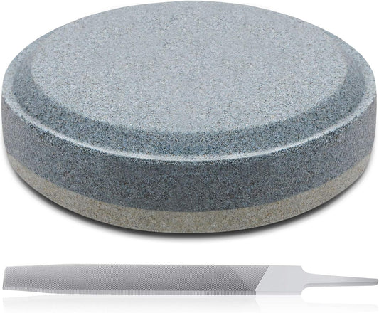 Honoson Axe File Sharpener Set, 120 and 240 Grit Multi Purpose Hatchet Axe Sharpening Stone and 7 Inch Rectangular Cut Tools, Sharper Disk for Sharpening Dull, Blunt or Tired Edges