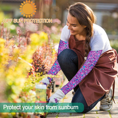 4 Pairs Gardening Sleeves Anti-Slip Arm Protection with Thumb Hole Sun Sleeve Cooling Arm Sleeves for Women Men Outdoor