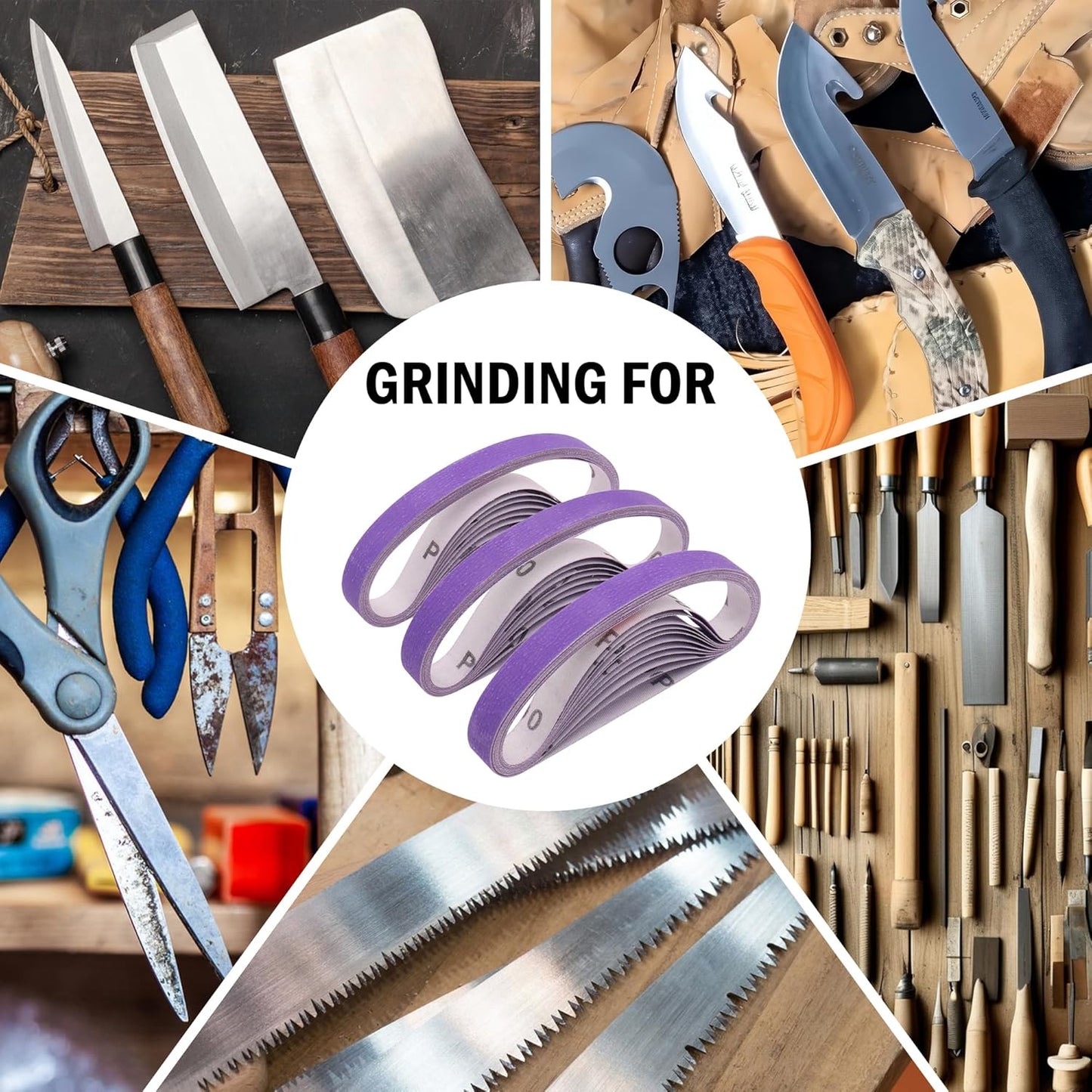 1/2 x 12 Inch Knife Sharpener Sanding Belts for Work Sharp, 5000 Ultra Fine Grit Replacement Sharpening Belt Kit for Official Work Sharp (WSKTS & WSKTS-KT/Mk.1 & Mk.2) Knife & Tool Sharpener, 10 Pcs