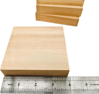 Unfinished Basswood Blocks for Crafts, Wood Craft Panels for Art, Engraving, Painting, DIY Projects, Chip Carving, Fretwork (7.87 x 3.93 x 0.78 in)