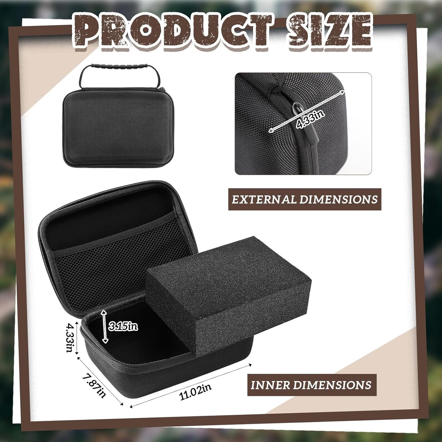 Relaxweex EVA Hard Case with Customizable Foam 7.8 x 6.3 x 3.5 Inch Protective EVA Carrying Case Shockproof Outdoor for Camera, Digital Products, Electronic Instruments with Knife, Black and Red