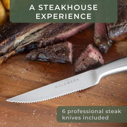 WALDWERK Premium Honing Rod - Honing Steel Made of Hardened Steel with Elegant Wooden Handle - 100% Plastic-Free Sharpening Steel for - Kitchen Knife Sharpener - Knife Sharpeners for Kitchen Knives