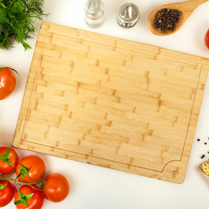 Large Cutting Board, 15x10x0.5 Bamboo Cutting Boards for Kitchen with Juice Groove and Kitchen Chopping Board for Meat Cheese board Heavy Duty Serving Tray,